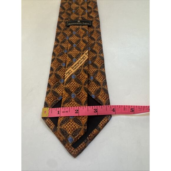 VINTAGE Ermenegildo Zegna Tie 100% Silk ITALY Made Necktie Business Formal Retro - Picture 6 of 9